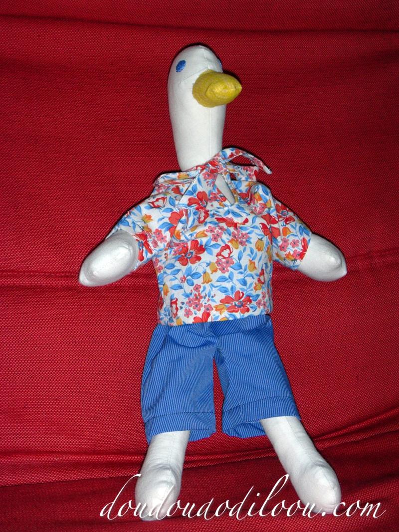 doudoudodiloou - Gontran bonheur : canard cousu en tissus