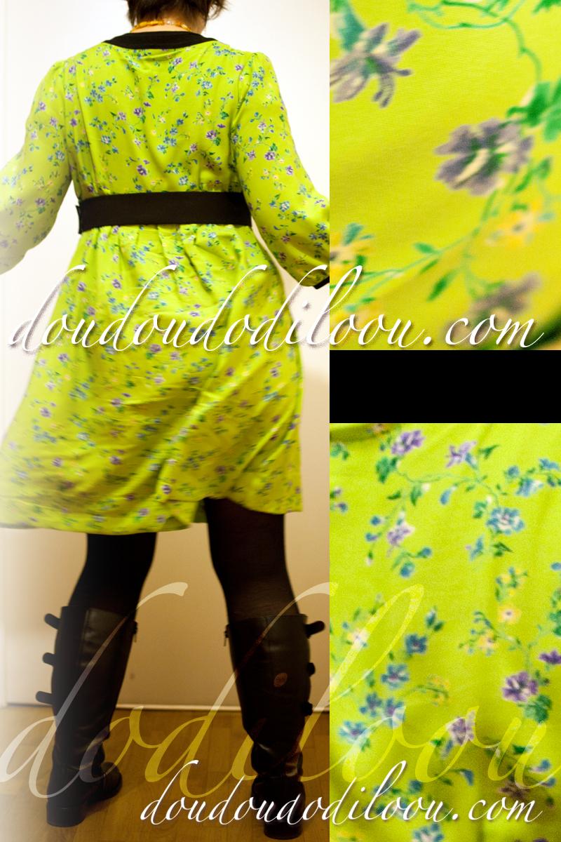 Robe verte a fleurs – japan couture
