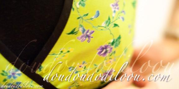 robe japancouture tuniques robes etc modèle M - detail du cache-coeur robe japancouture tuniques robes etc modèle M - detail du cache-coeur