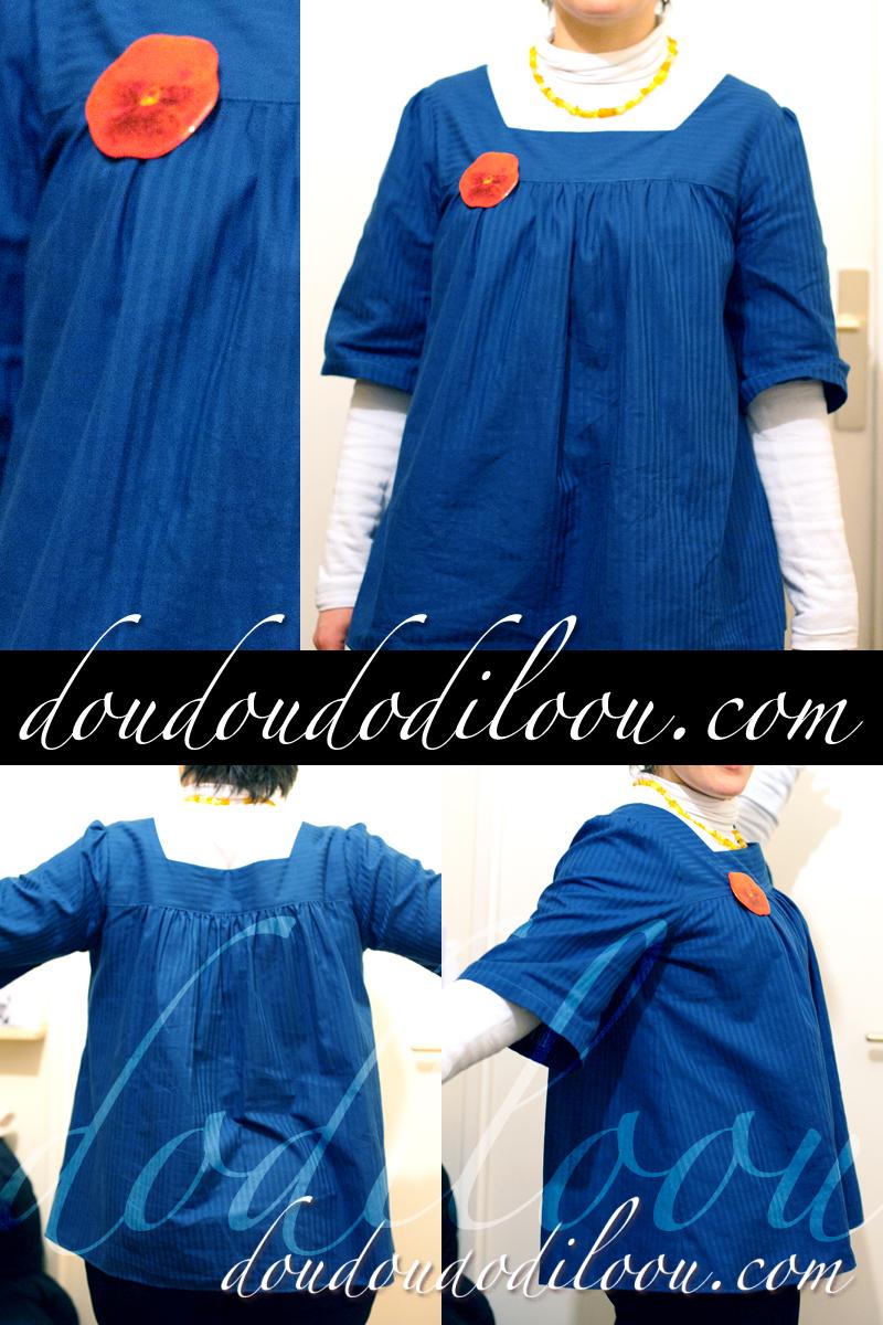 Petit haut modèle R TuniquesRobesEtc CarnetsDeCouture JapanCouture de dos et de face