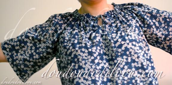 Carnets Coutures Ma Petite Garde-Robe Modèle P Tissu Liberty Mitsi doudoudodiloou détail