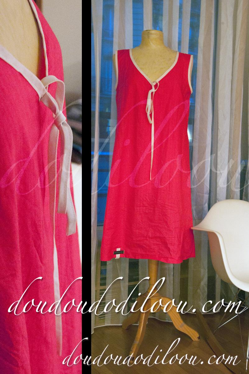 Robe B chemise de nuit rose fluo